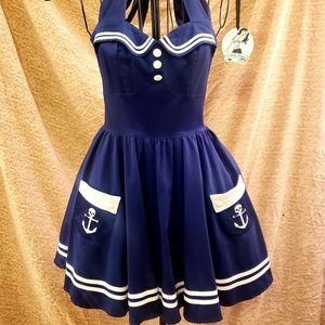 HELL BUNNY VIXEN mini sailor dress